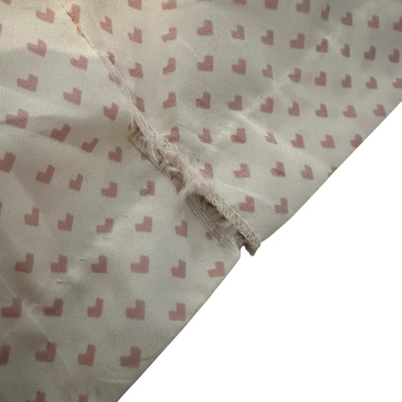 Vintage Long Nightgown Hearts Lolita Modest Tie Front Coquette Size Medium - Picture 6 of 9